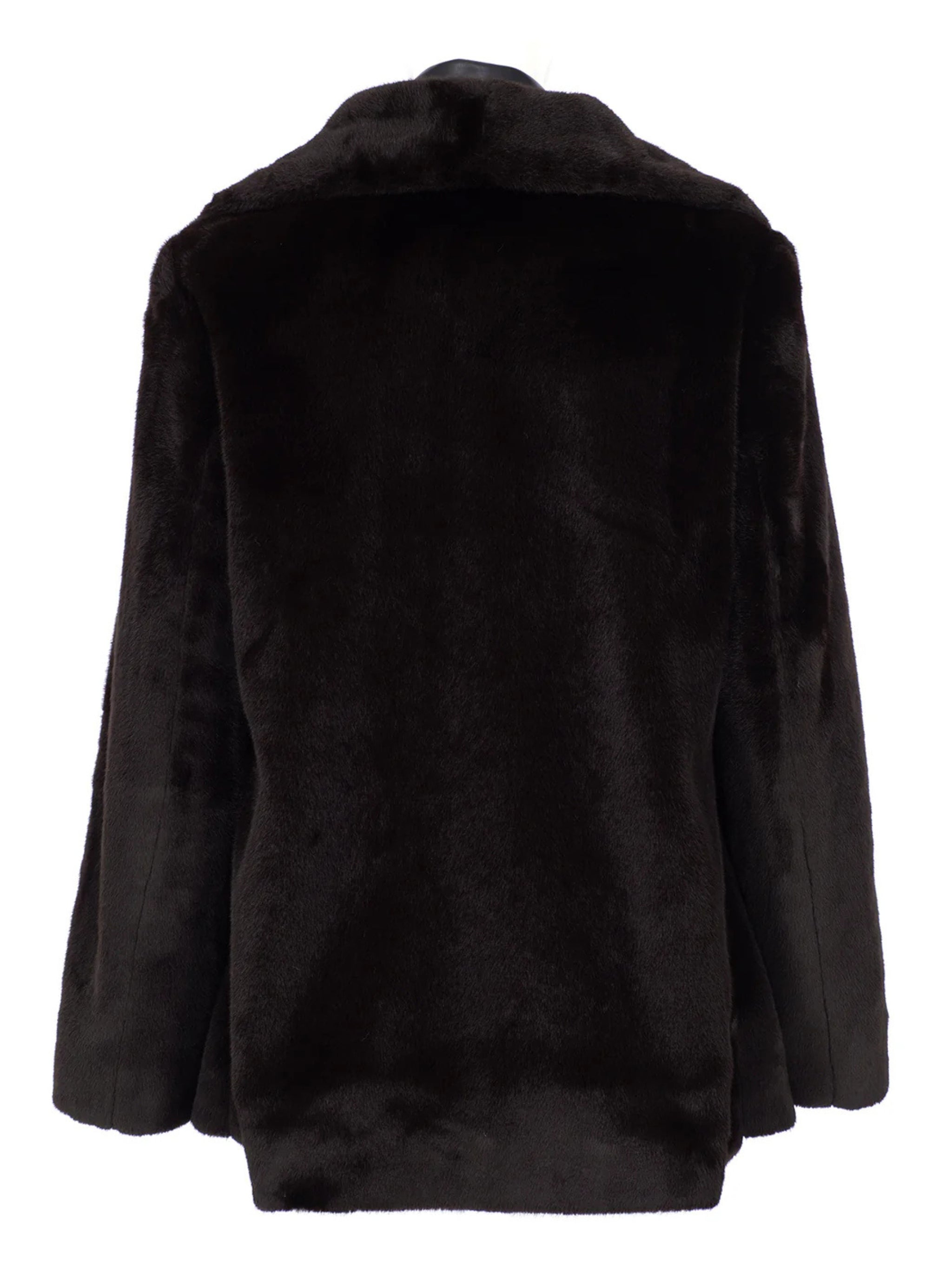 FAUX LEATHER BLAZER-DETAIL FAUX FUR COAT