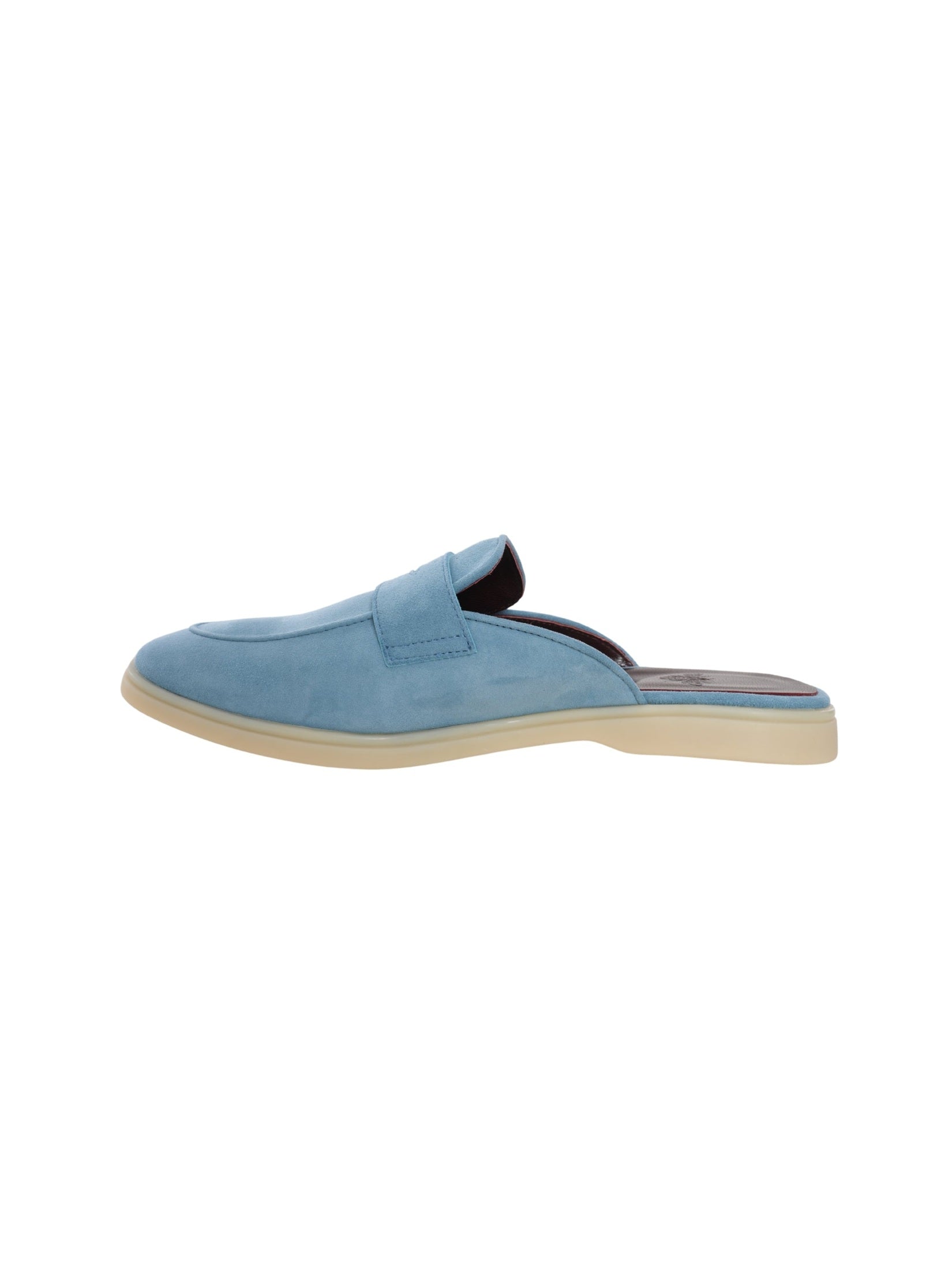 Sky blue suede gomme slippers