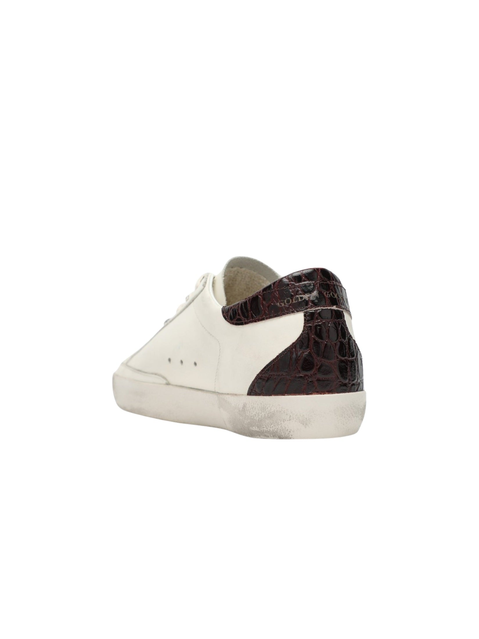 Super star leather upper and toe laminated star cocco print heel and spur