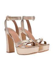Rudi 125 champagne metallic leather platforms