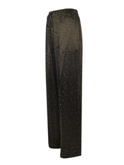 KHAKI GLITTER PALAZZO TROUSERS
