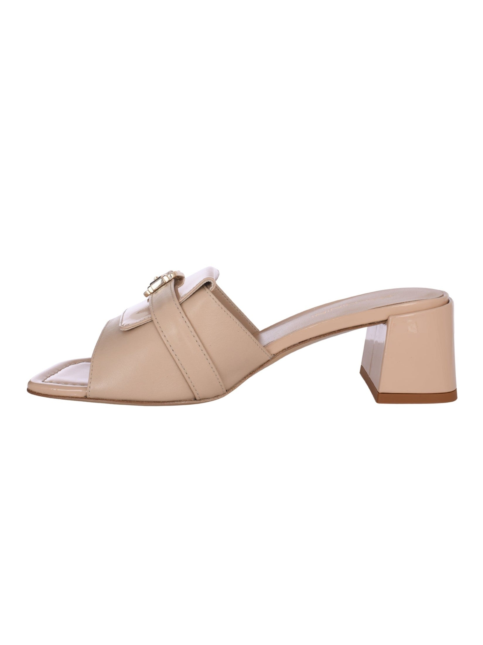 Mule calf & patent l nude