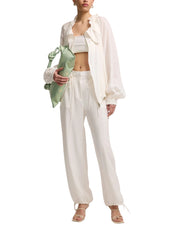 ZIPPERED GATHERED DETAIL BLOUSE