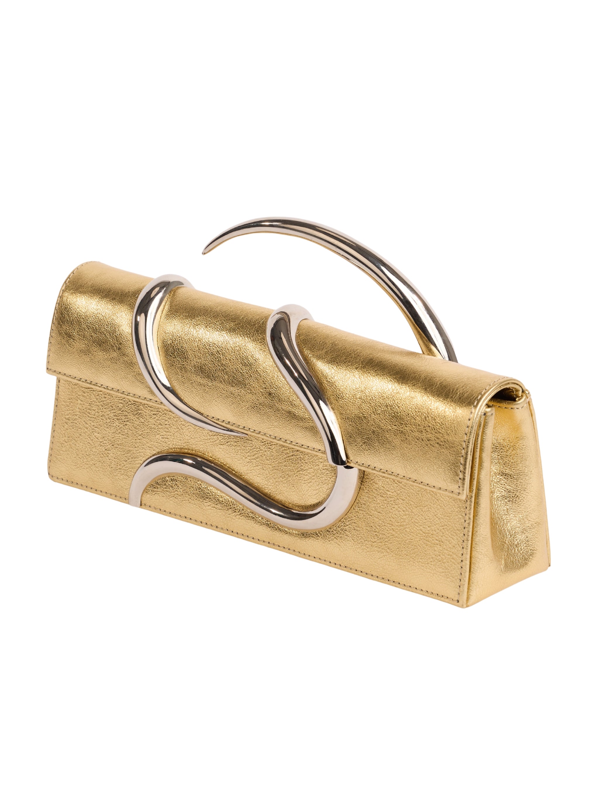 Gold Aura Baguette Clutch