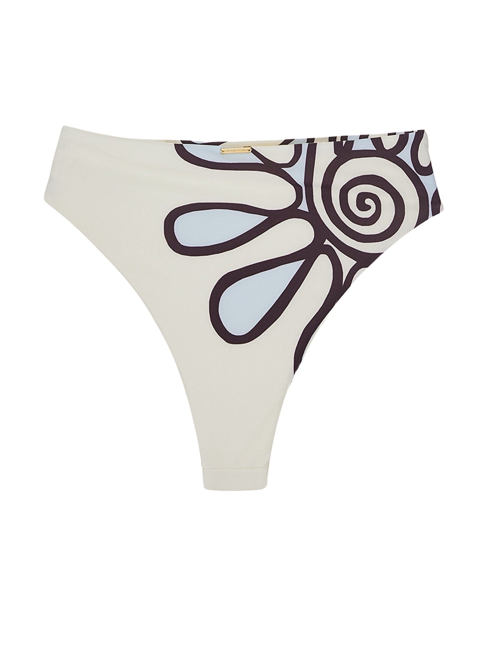 High rise bikini bottom with extra high cut leg