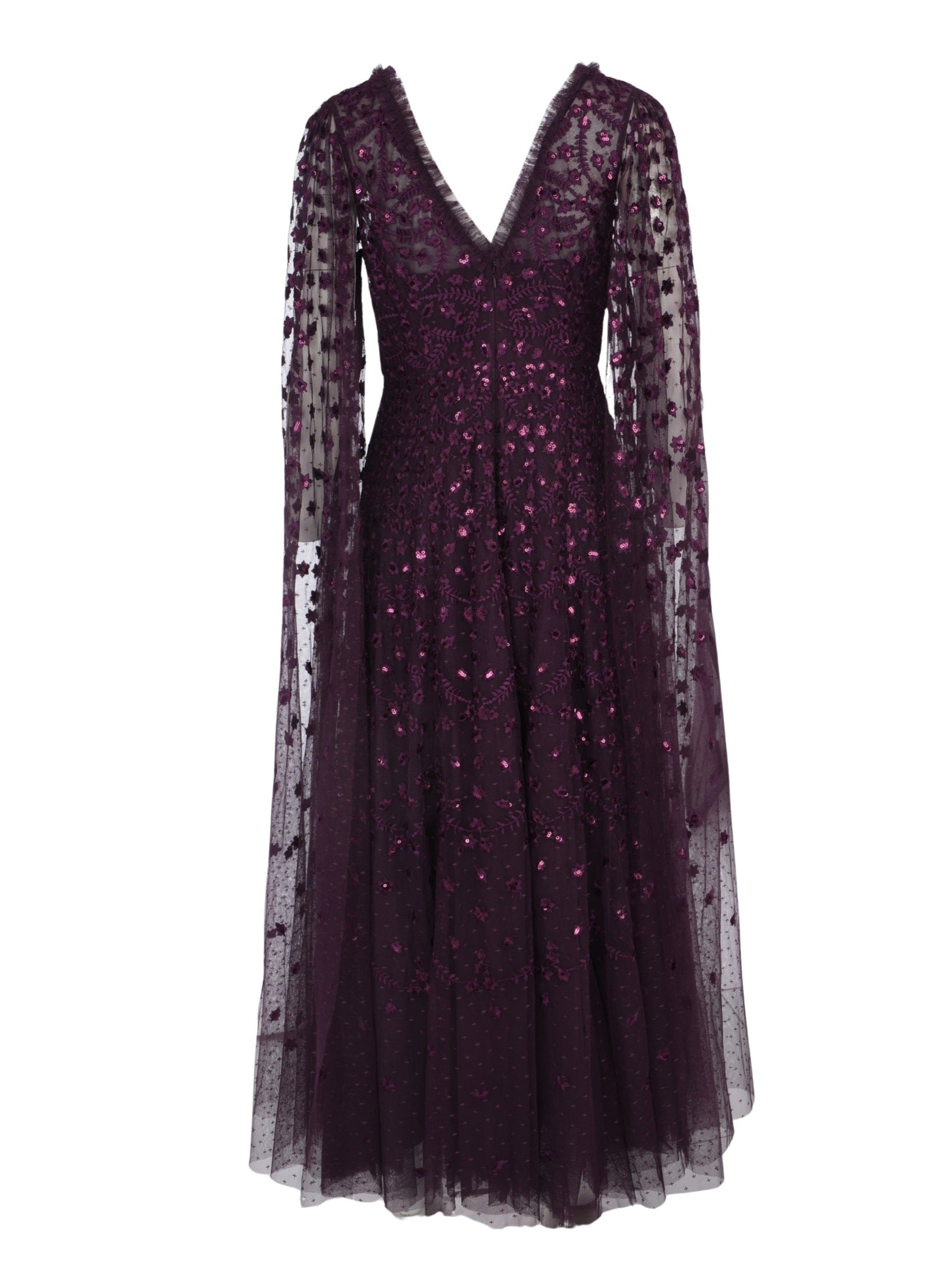 Clover cape sleeve ankle gown