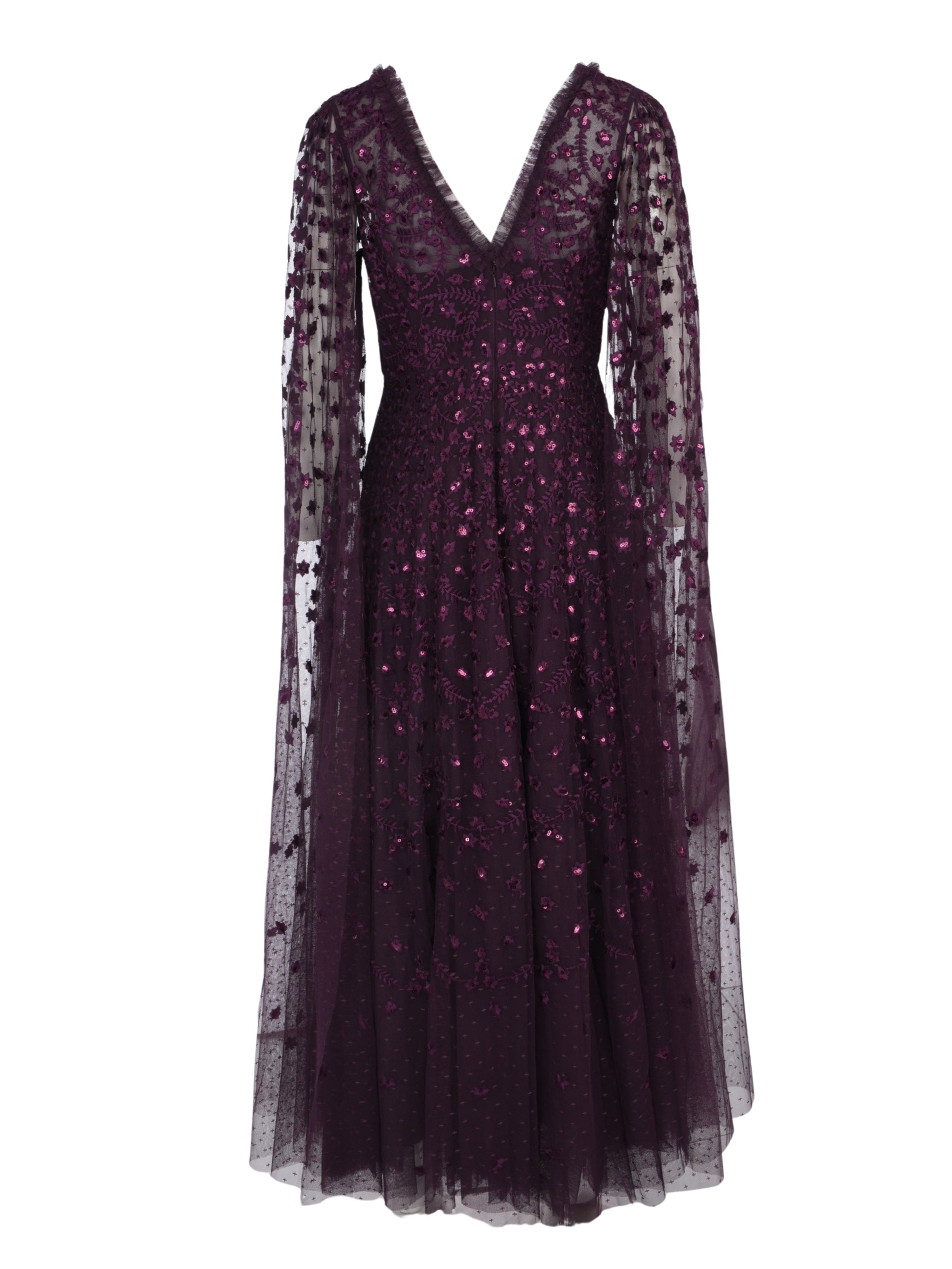 Clover cape sleeve ankle gown