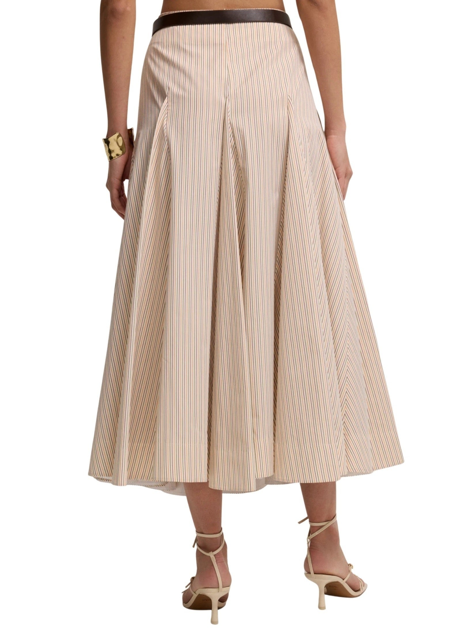 Striped cotton bell skirt