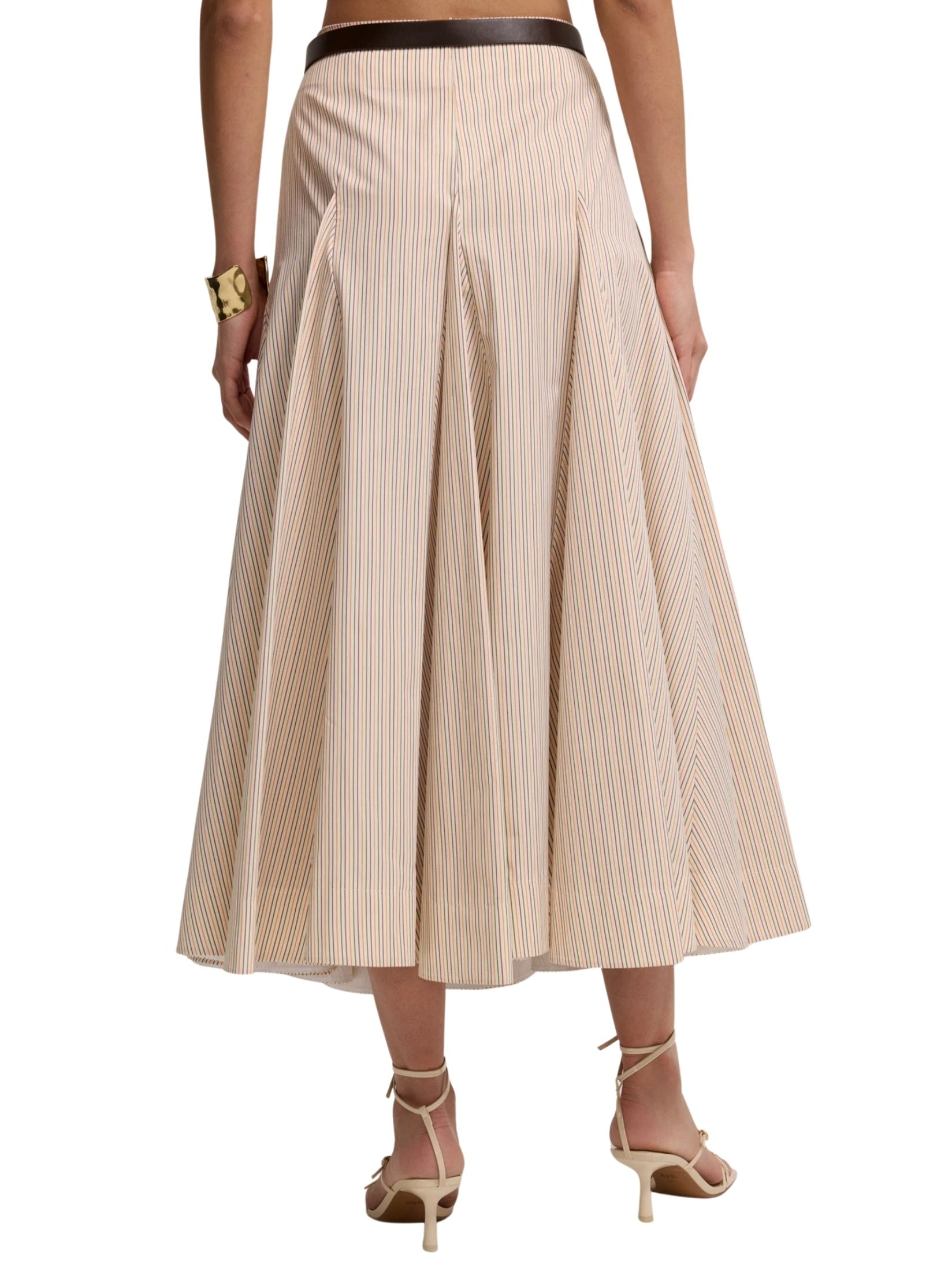Striped cotton bell skirt