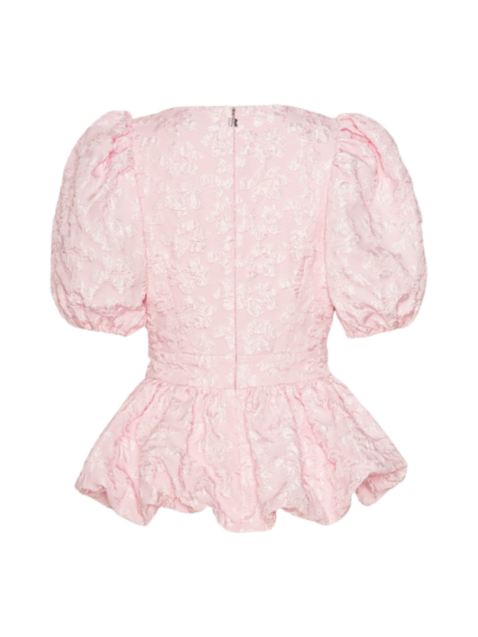 Jacquard puff sleeve top