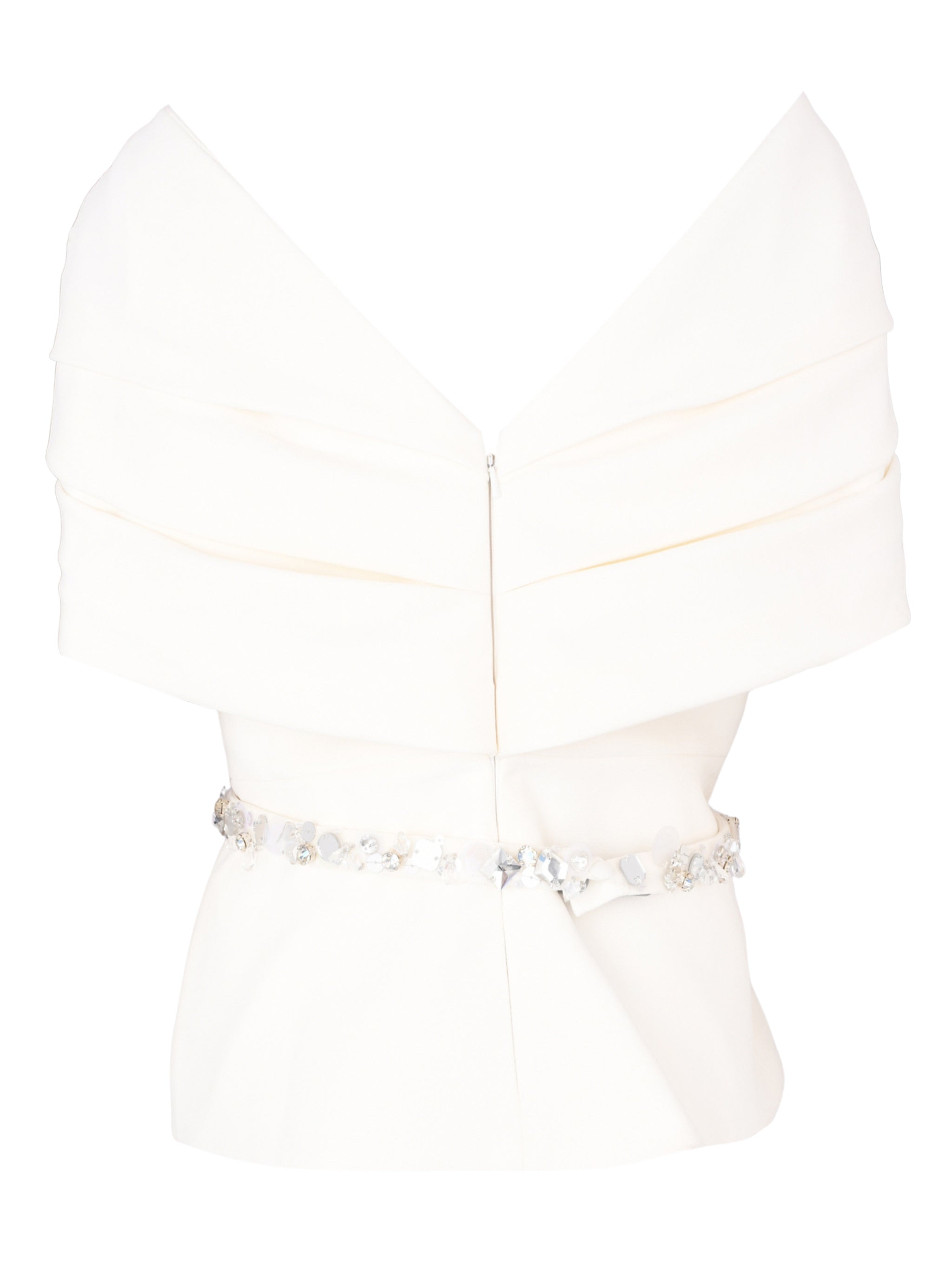 Top with attached pleated cape and peplum