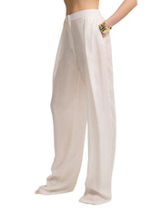 WIDE LEG CUPRO TROUSERS
