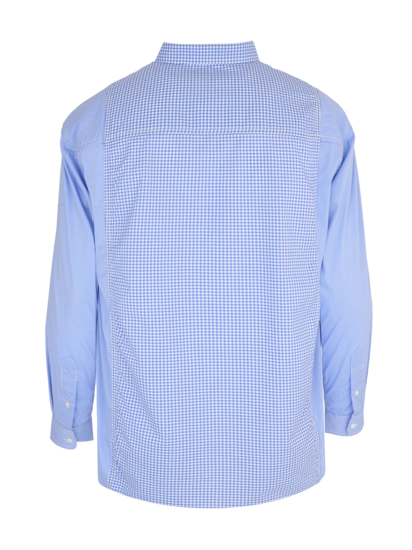 Men's gingham panel shirt blue