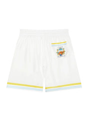 White Tennis Landscape Silk Shorts