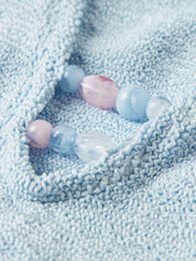 Adriana beaded swim - a metallic crinkle metallic ice blue