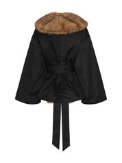 Faux fur collar jacket