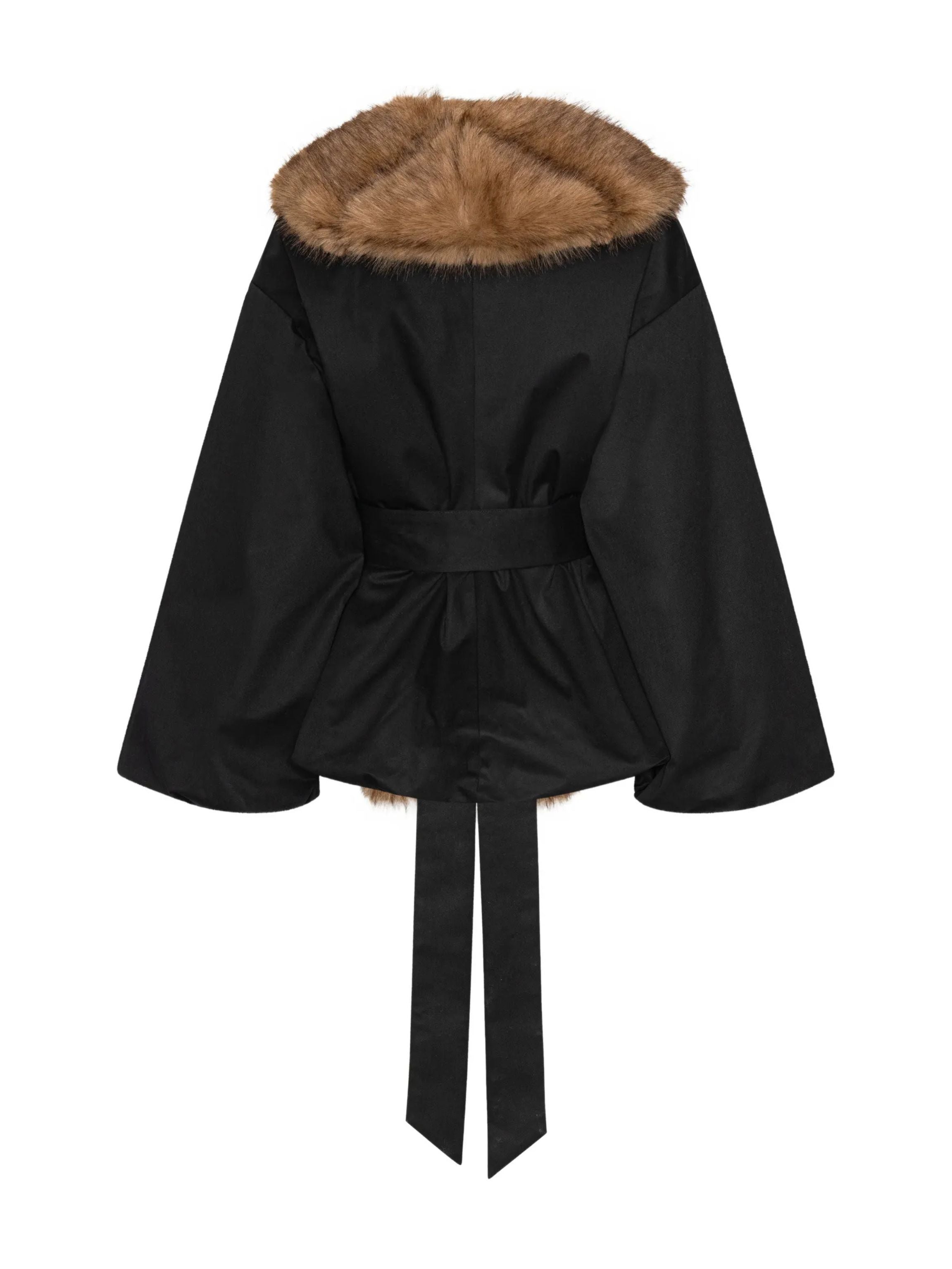 Faux fur collar jacket