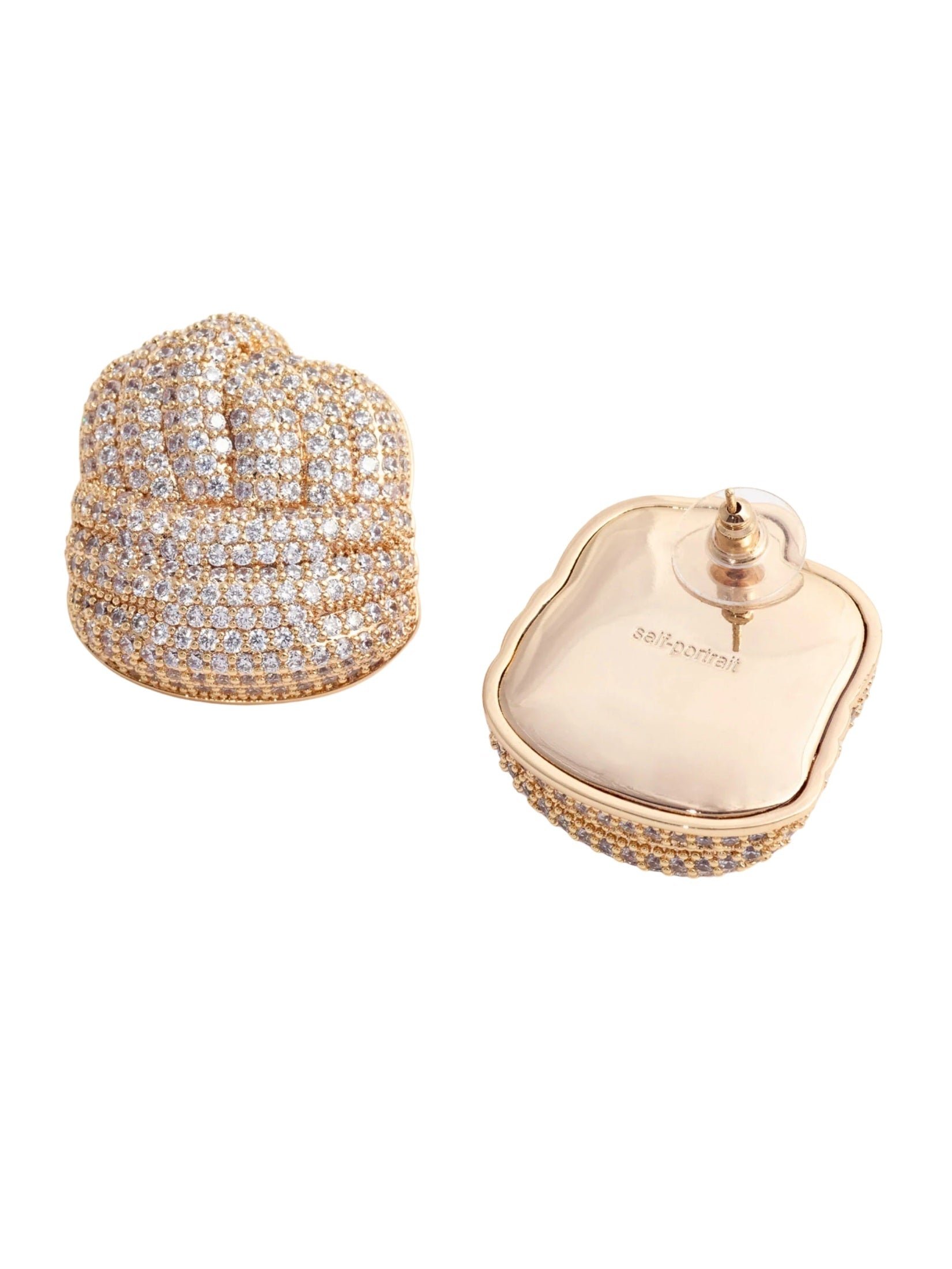 Gold crystal knot earrings