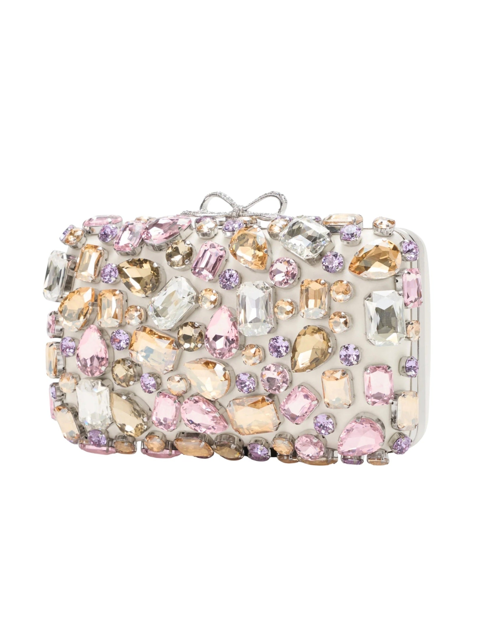 Multi crystal embellished clutch bag