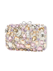 Multi Crystal Embellished Clutch Bag