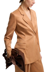 CUPRO JACKET WITH CROSS BUTTONHOLES