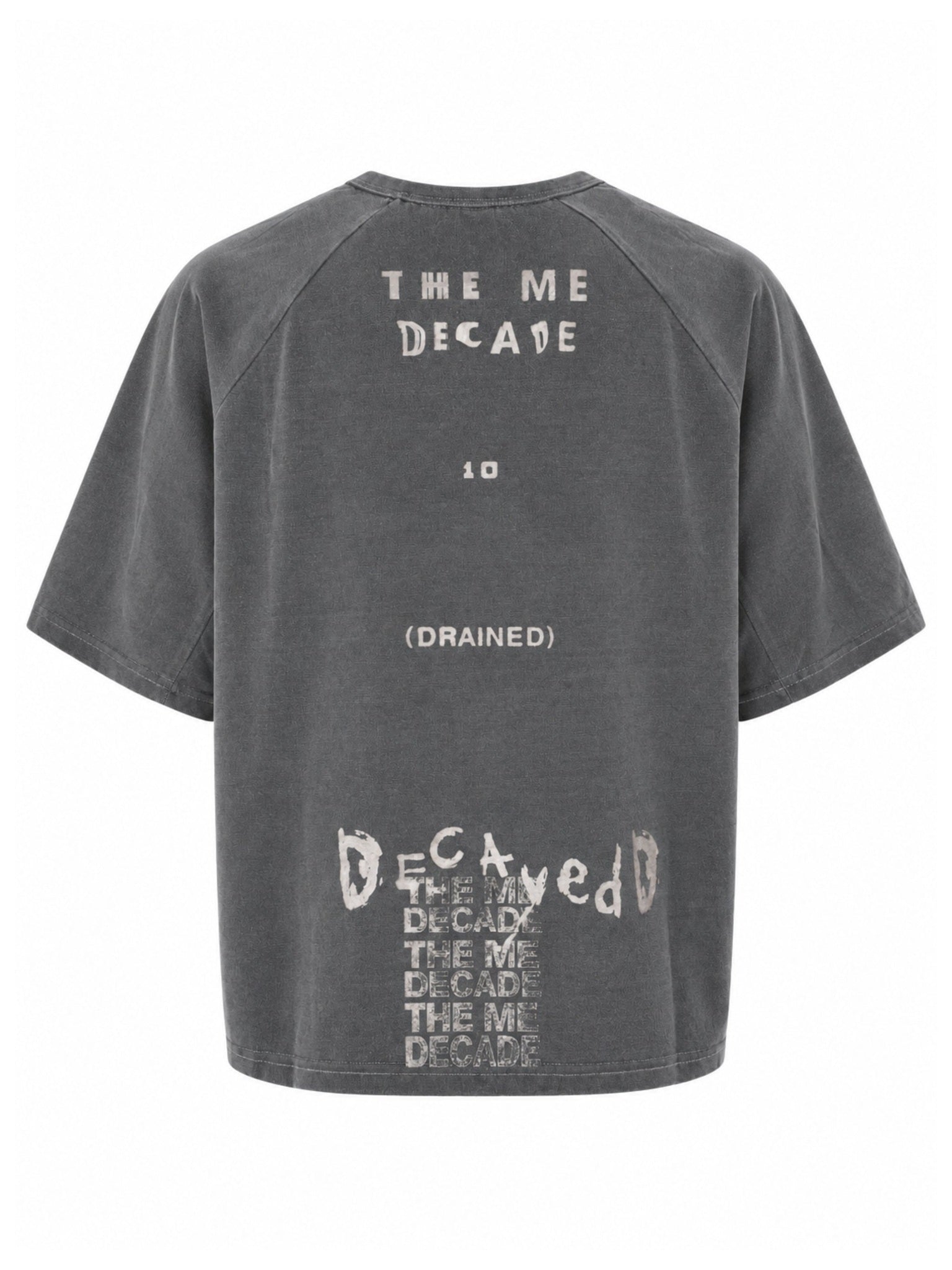 The me decade sculpted raglan t-shirt
