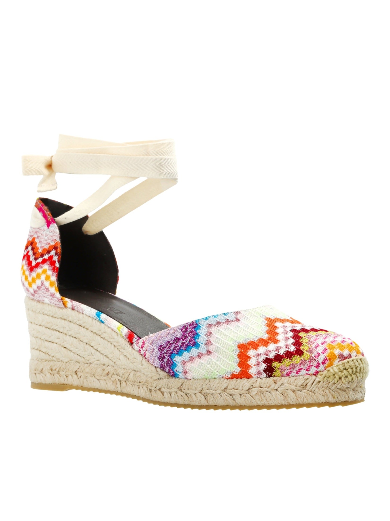Chevron-Pattern Tie Espadrilles