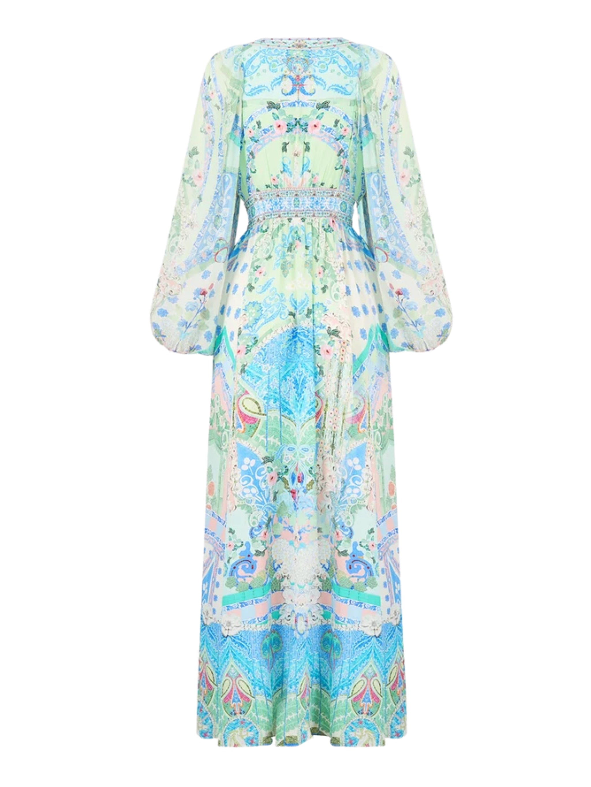 Lace up front long dress