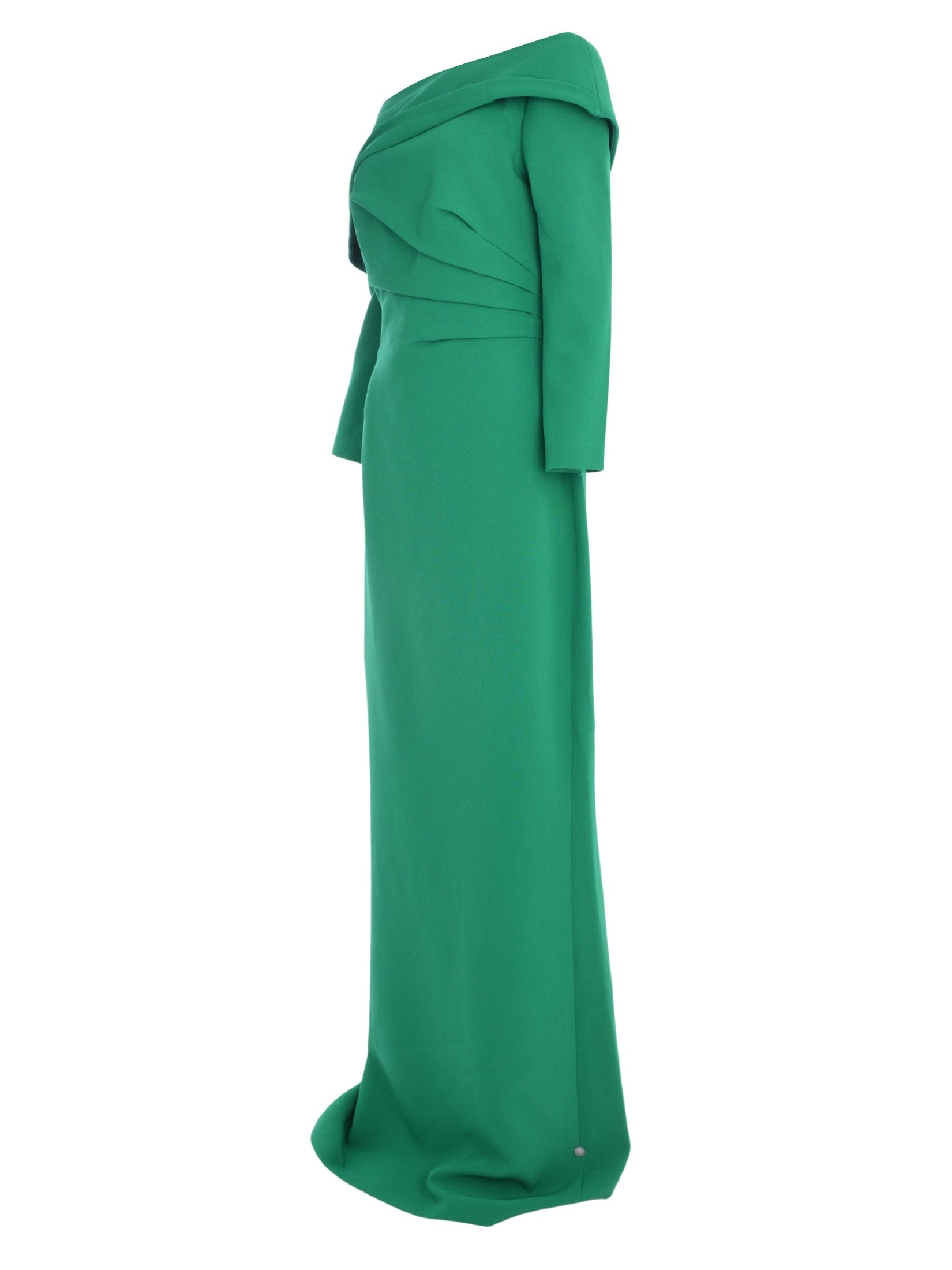 Vera long sleeve long dress with asymmetric drape