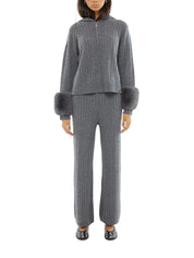 THE CABLE KNIT PANT IN STORM