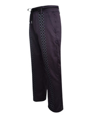 CENMAR SATIN BLACK PATTERN PRINTED PANTS