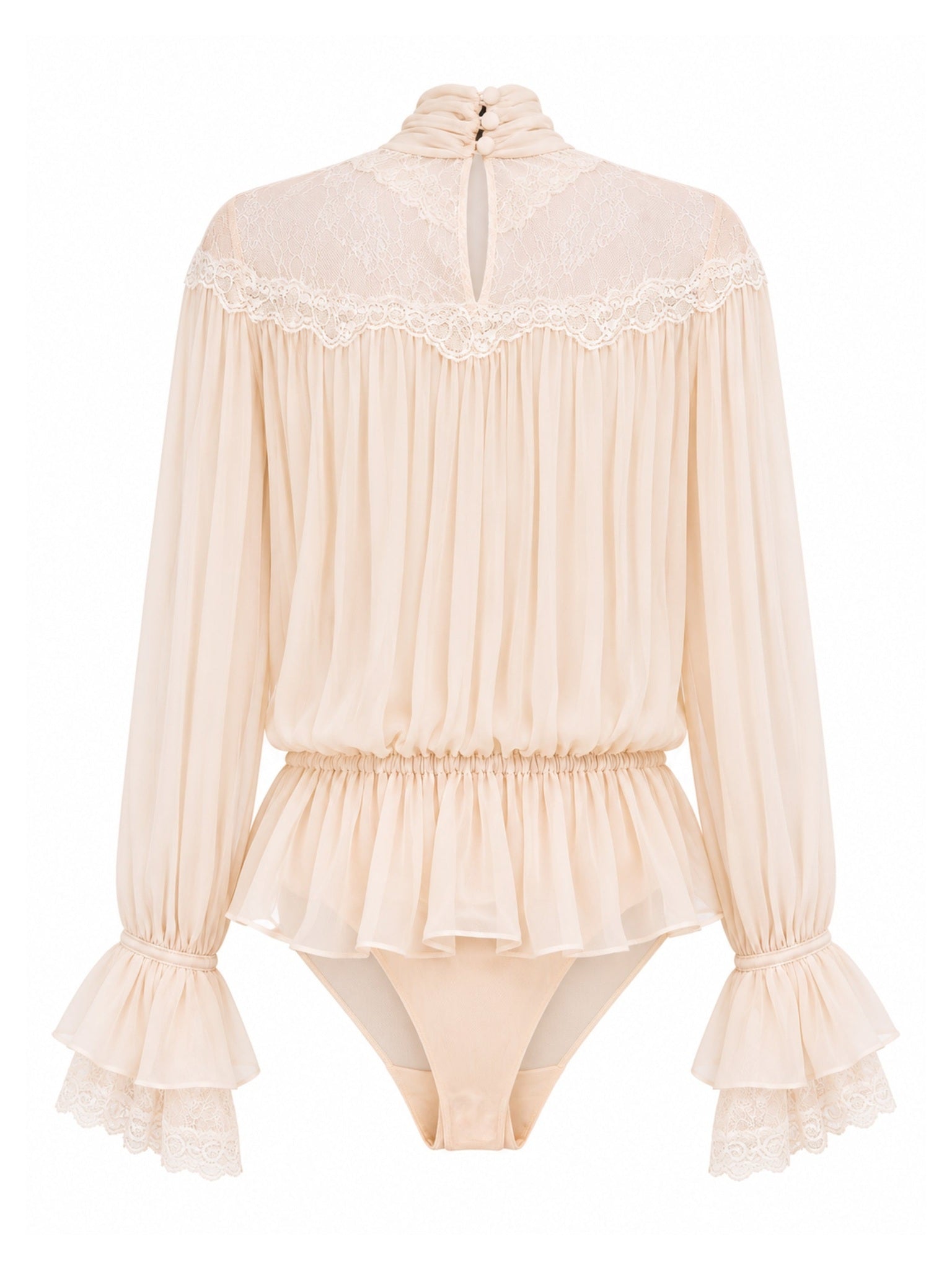 Scarf Neck Lace Detail Blouse