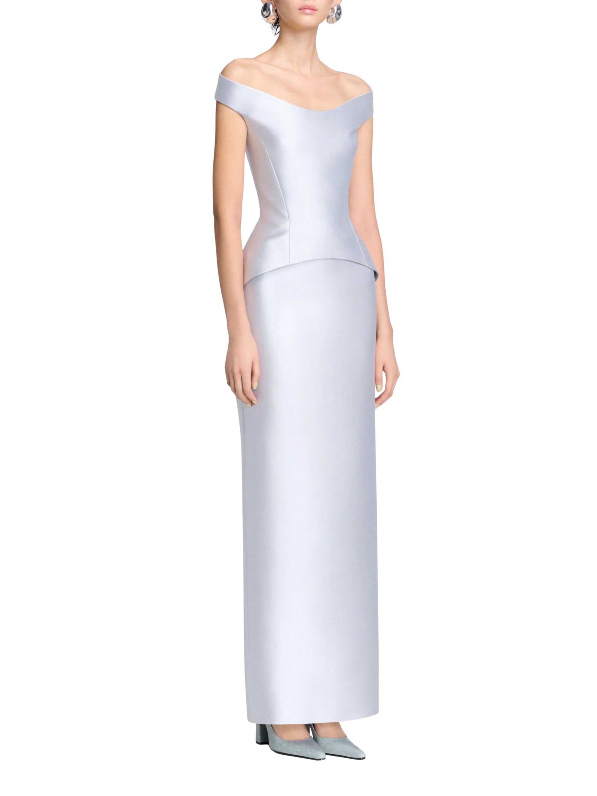 The Pieta Maxi Dress in Platinum