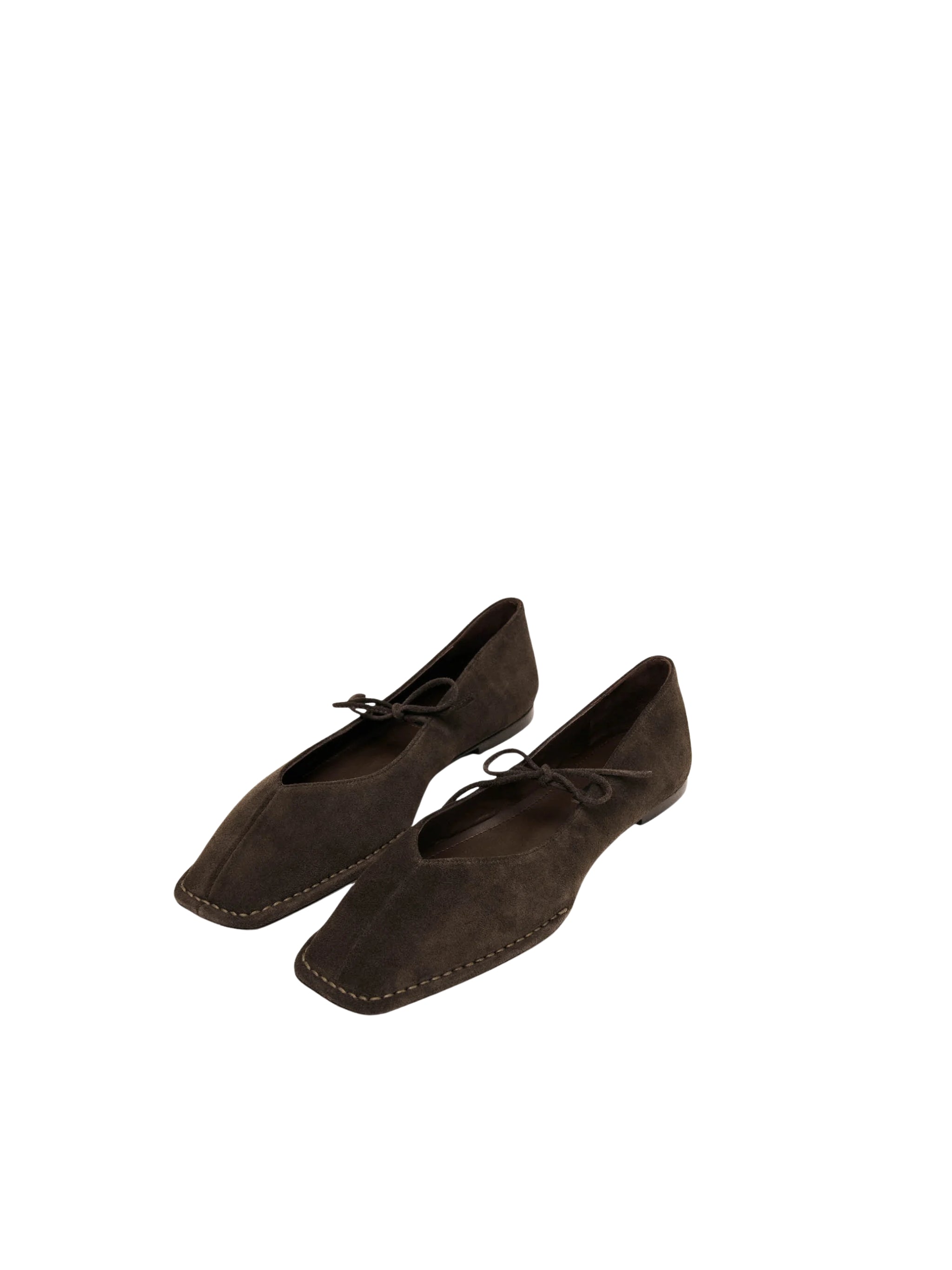 SWAY SUEDE COFFEE BROWN LEATHER BALLET FLATS