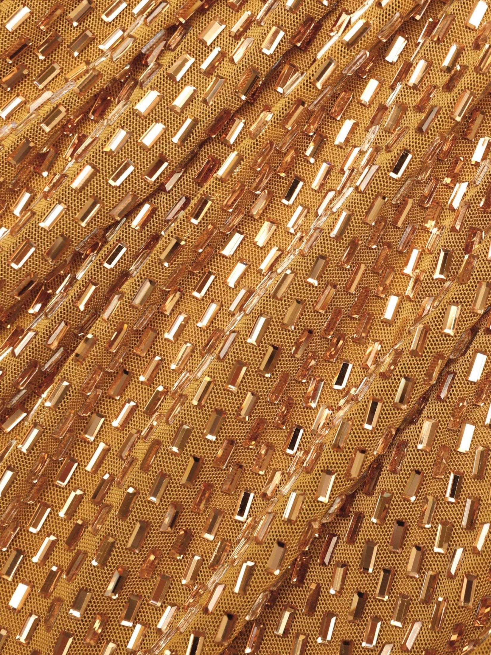 Gold rhinestone drape midi dress