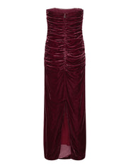Silk velvet ruched dress
