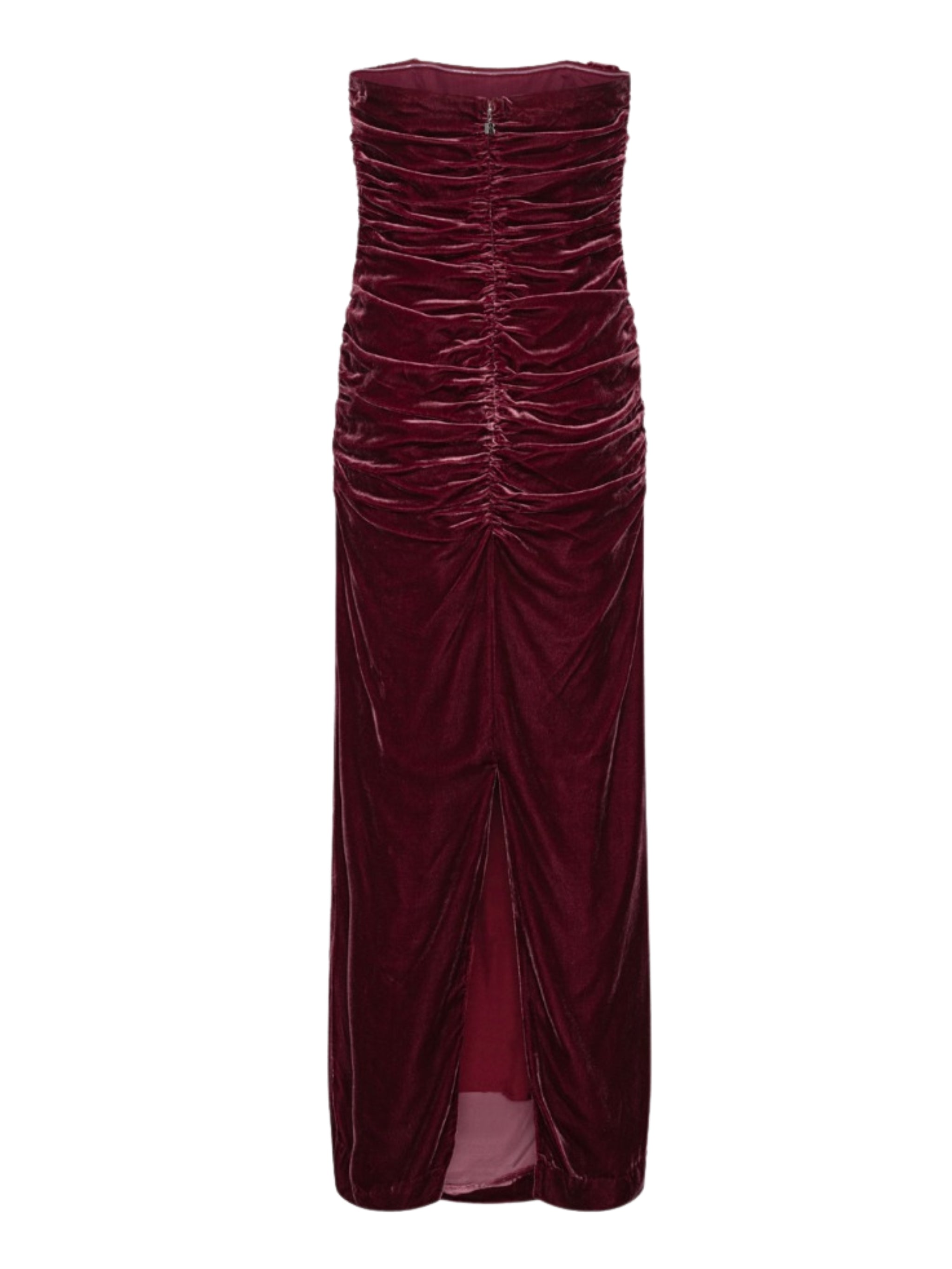 Silk velvet ruched dress
