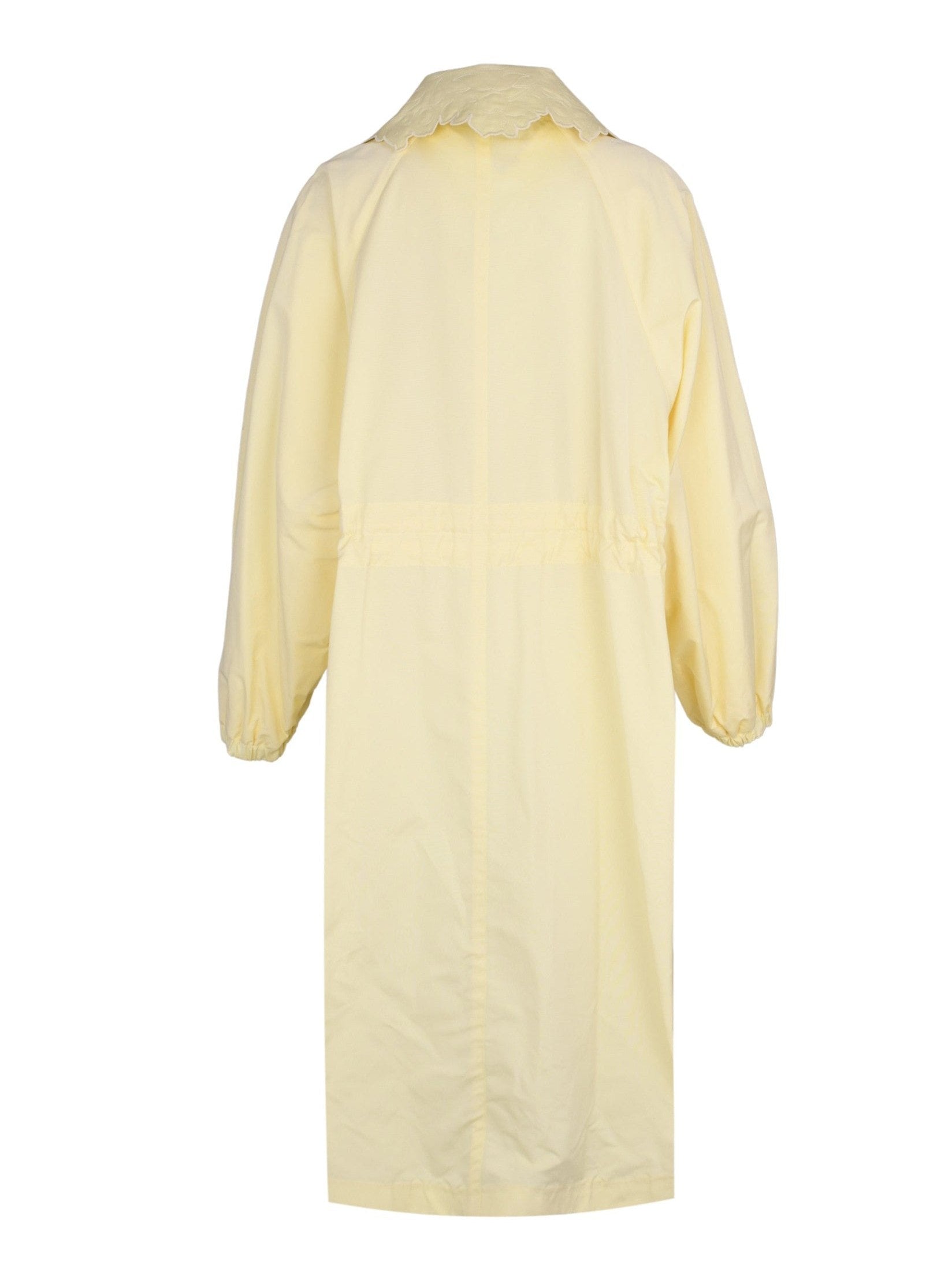 Ottoman long trench with detachable embroidered collar