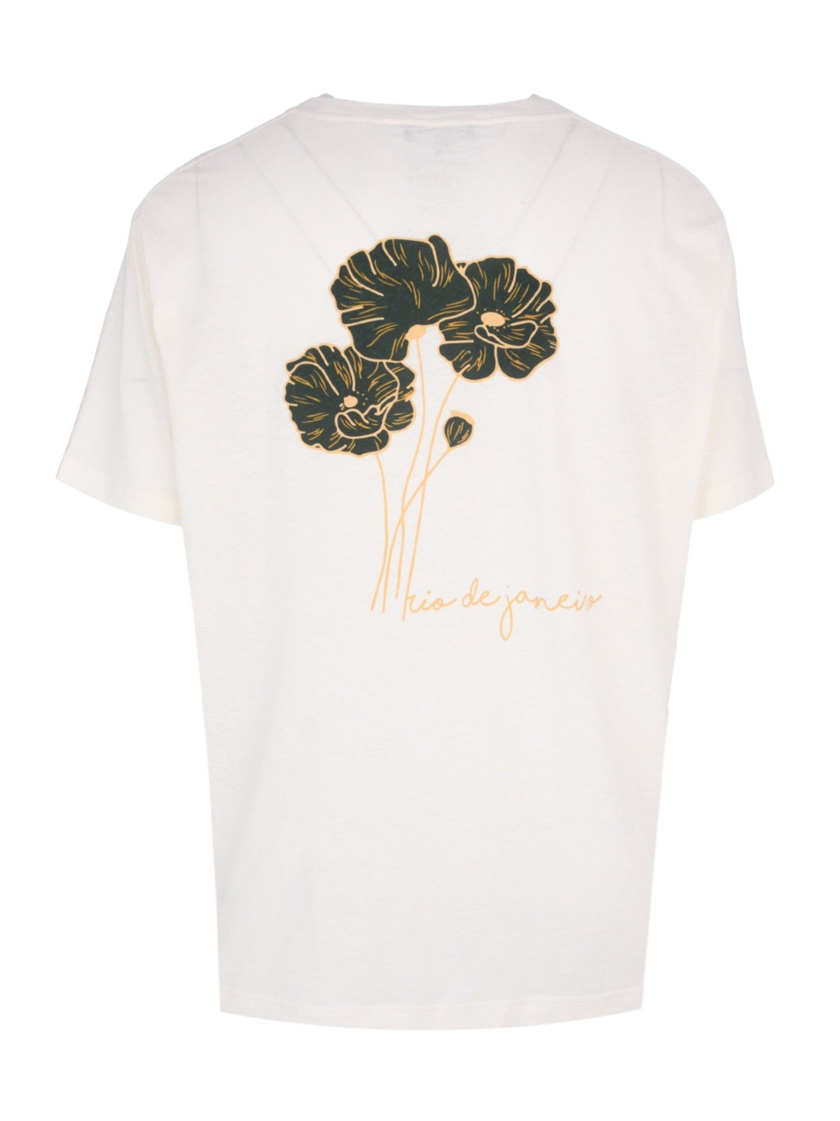 Dinis linen blend linear floral printed tee
