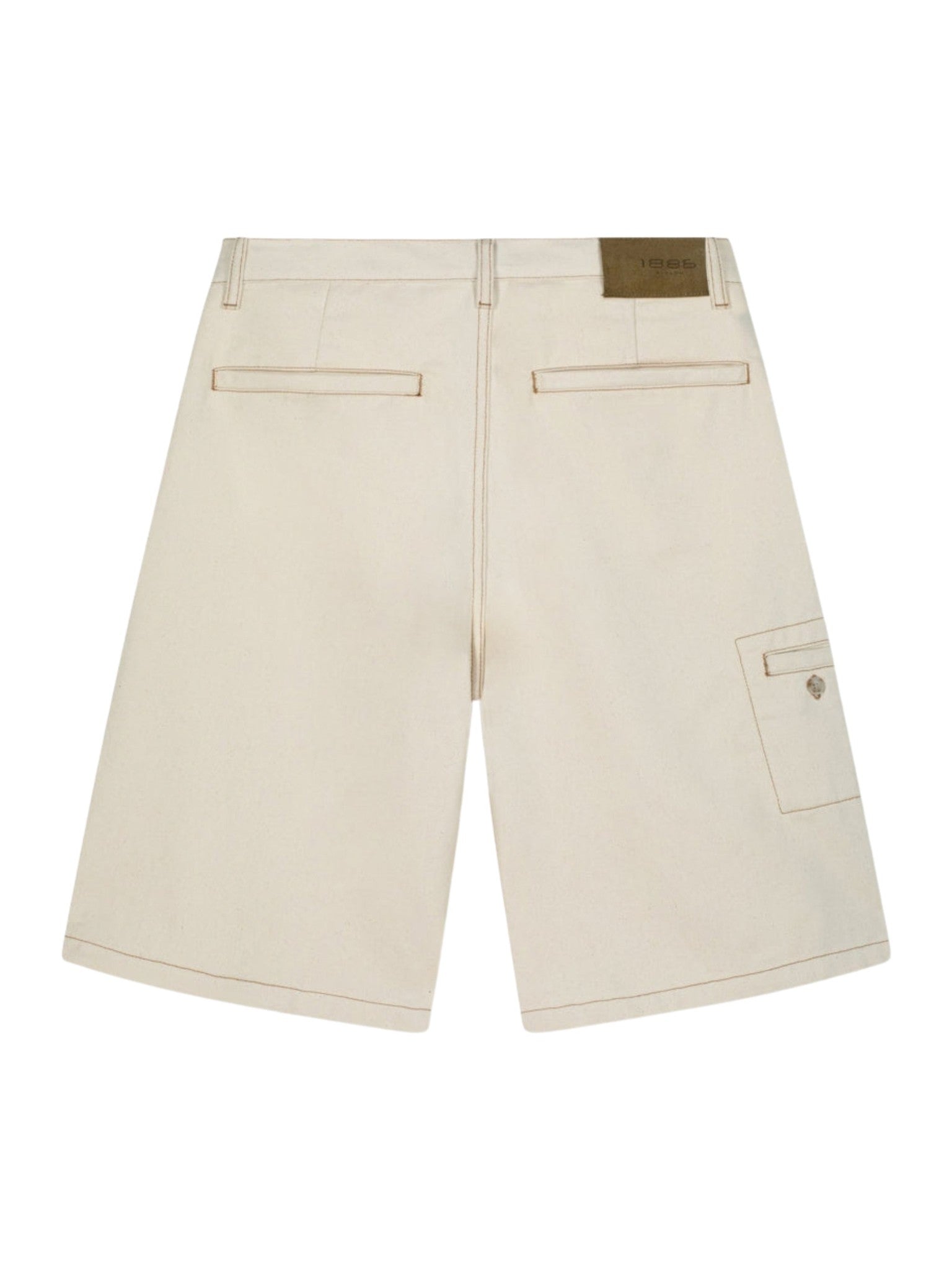The stitched denim shorts