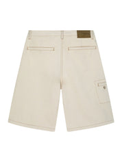 The stitched denim shorts