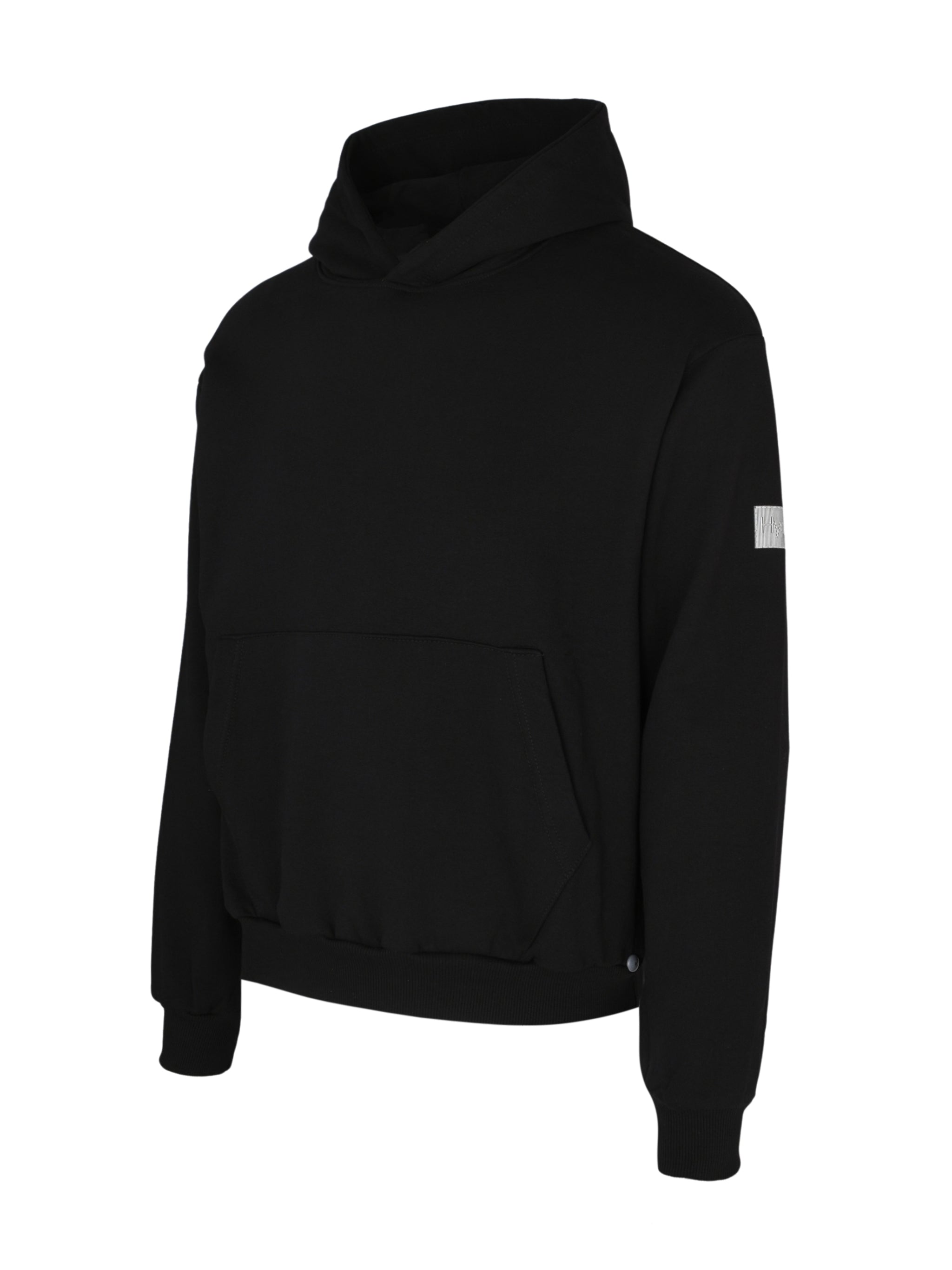 Hoodie brushed mono black r01