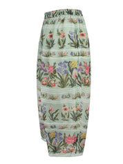 Pita organza silk print cocoon 7/8 length pant with full elastic waistband