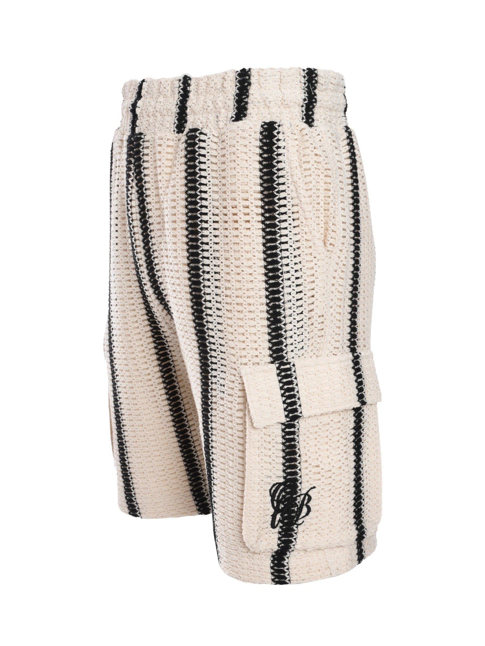 Desert stripe crochet shorts