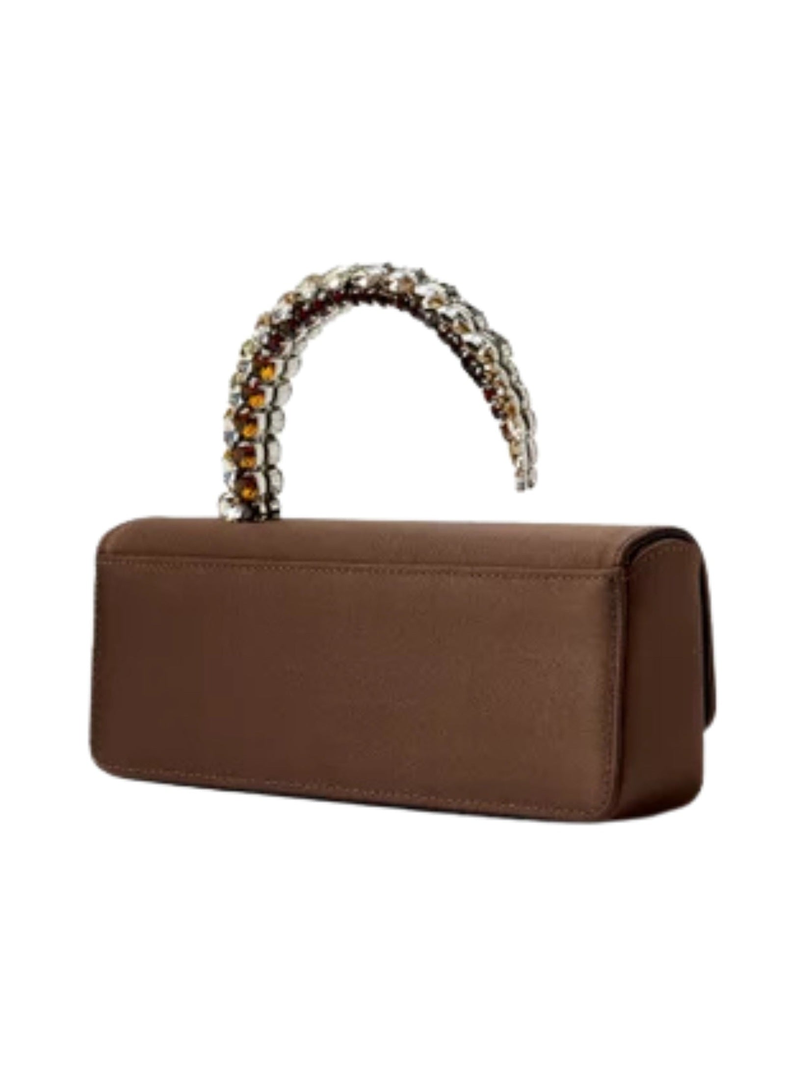 Malika stone-encrusted hotfix baguette clutch