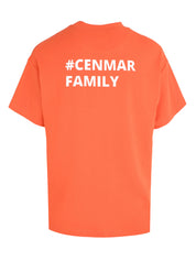 CENMAR ORANGE T-SHIRT WITH ''FAMILY'' PRINT THE BACK