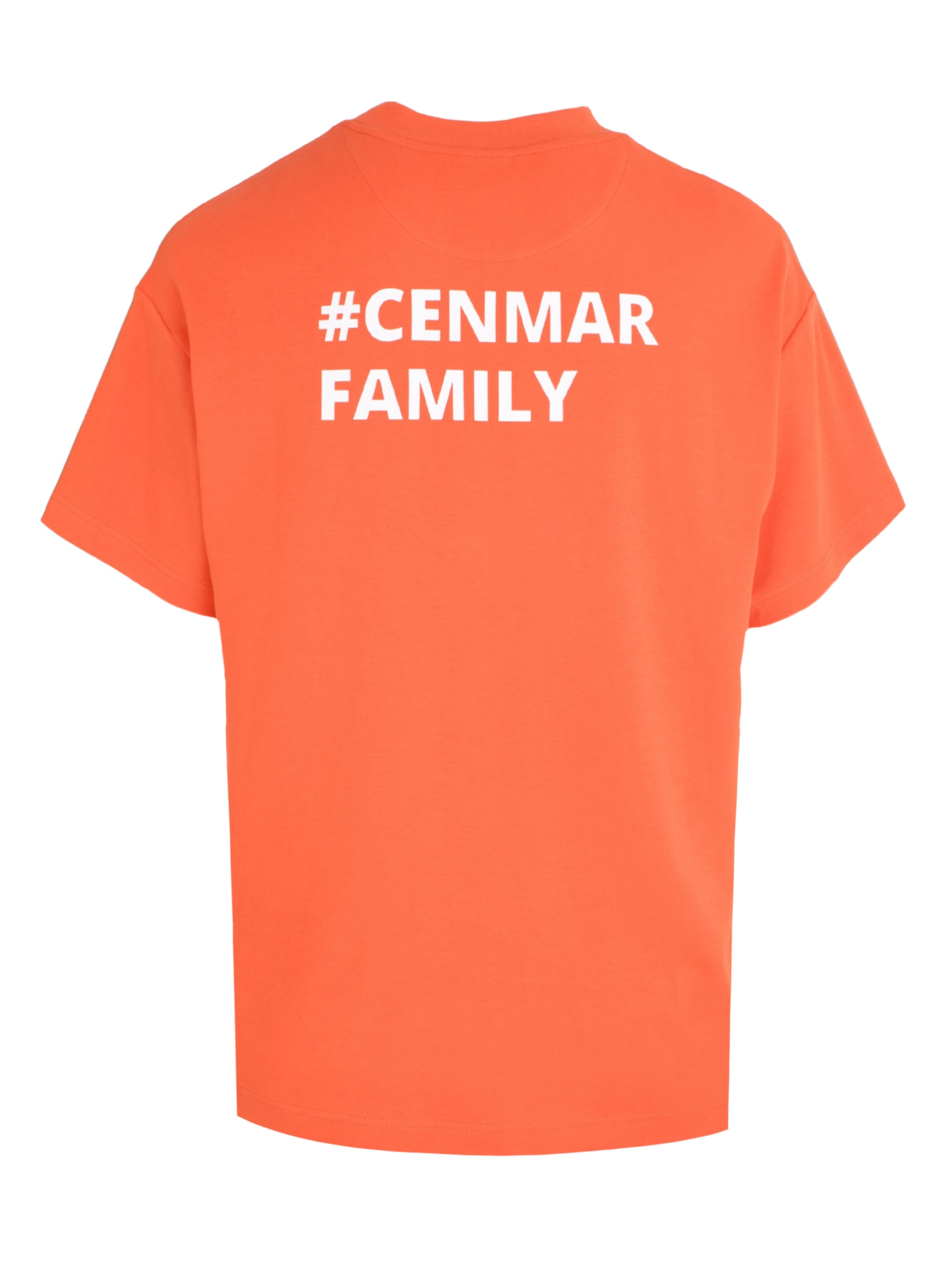 CENMAR ORANGE T-SHIRT WITH ''FAMILY'' PRINT THE BACK