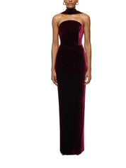 SCARF NECKLINE VELVET MOON GOWN