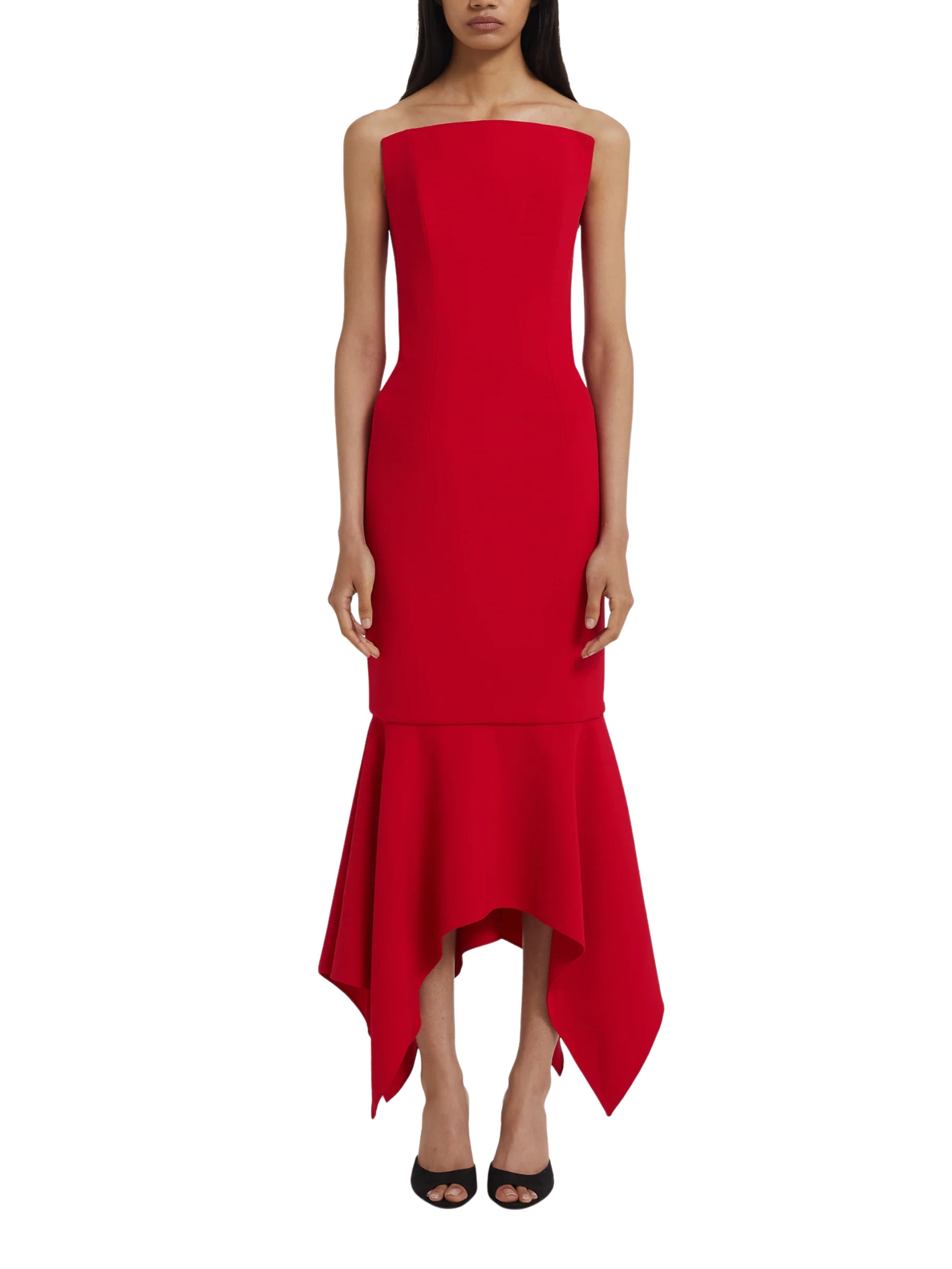 Tegan Midi Dress in Crimson