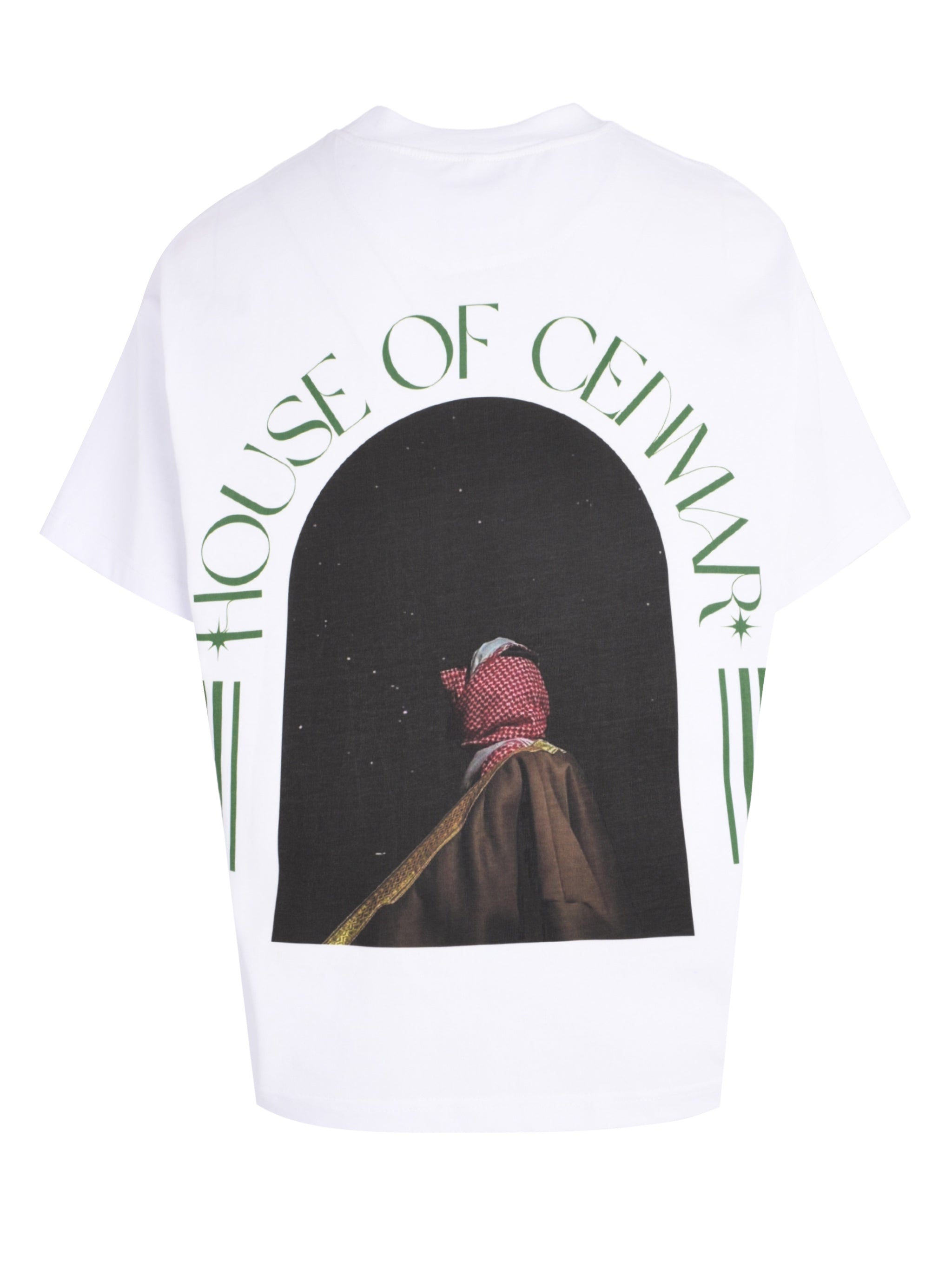 CENMAR WHITE T-SHIRT WITH A BEDOUIN PRINT